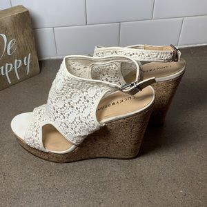 Lucky Brand cork wedge sandals size 9 women’s